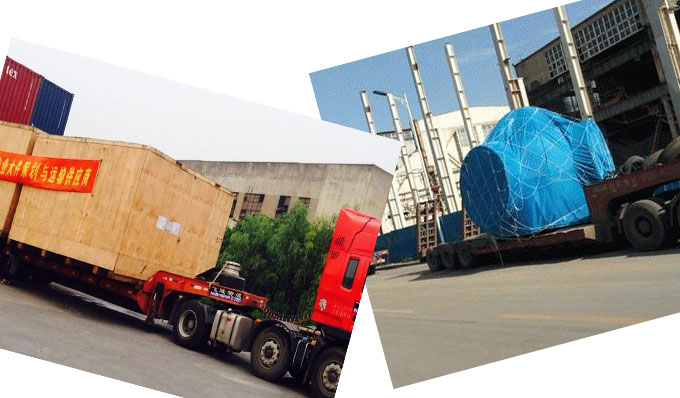 機械設(shè)備運輸：包裝機(左)與盾構(gòu)機(右)運輸