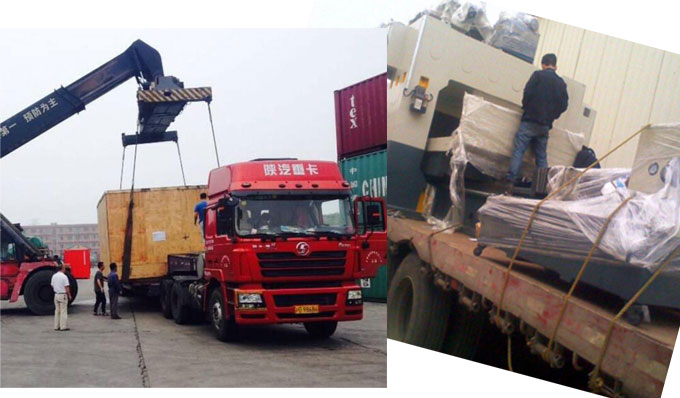 機械設(shè)備運輸：工廠機械(左)與加工機器(右)運輸